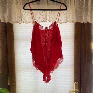 Elegant Red Lace Teddy